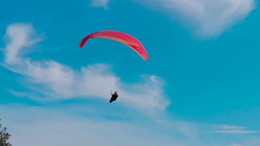 Man flying on a parachute